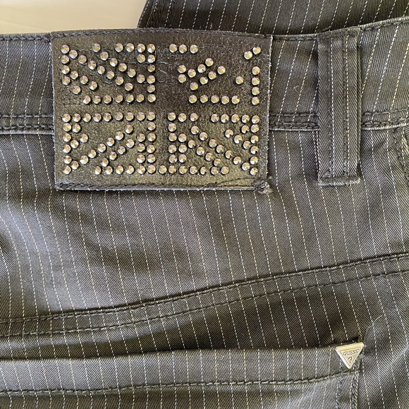 Guess Jeans Kurt Slim Fit Mens 32 Charcoal Striped Straight Cotton Blend Rocker - Picture 11 of 12